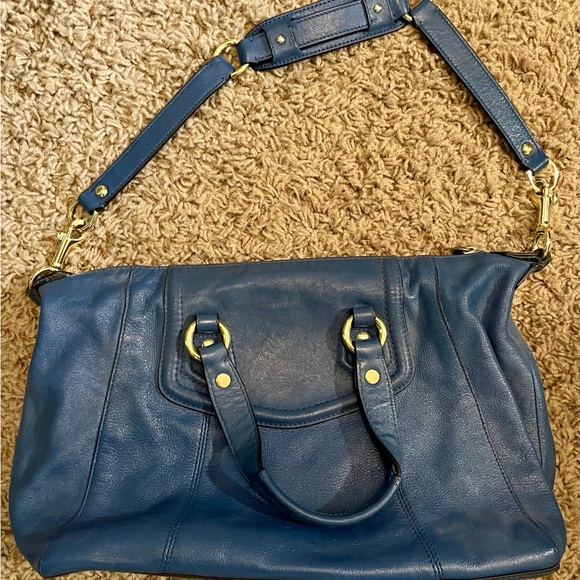 COACH SATCHEL, BLUE WITH SILVER HARDWARE - Picture 3 of 5